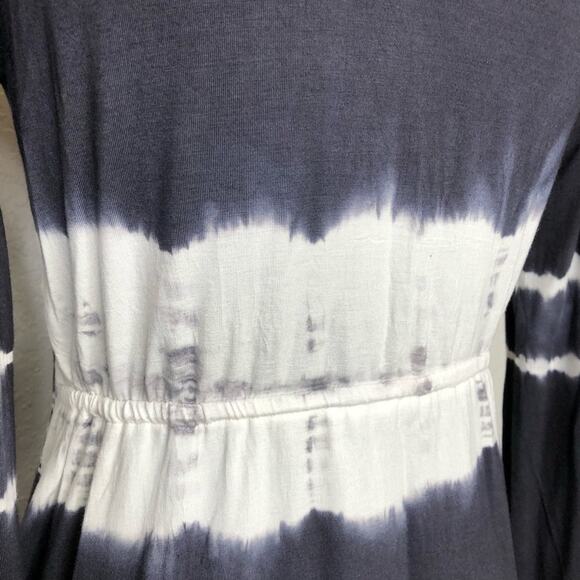 Boston Proper charcoal gray white tie dye v neck knit top size Extra Small XS - Picture 13 of 14